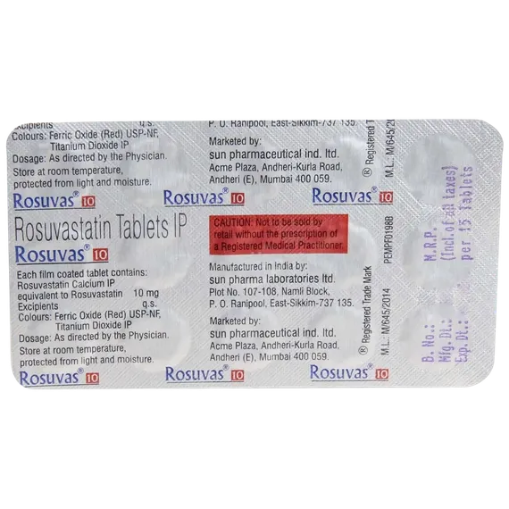 rosuvas 10mg tablet 15's
